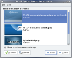 Gnome Splash Screen Manager