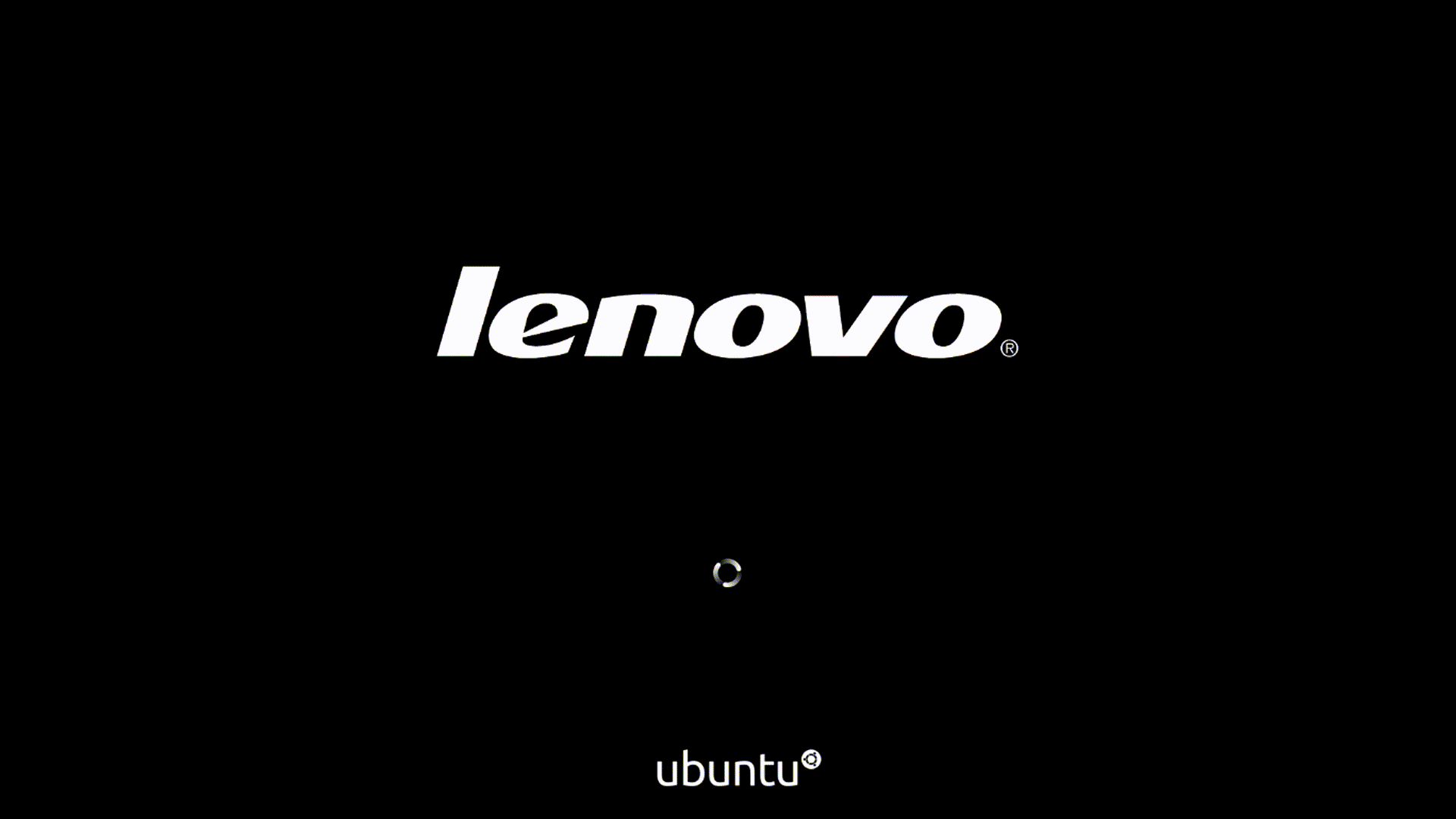 Logo Ubuntu zintegrowane z logo producenta podczas rozruchu systemu.